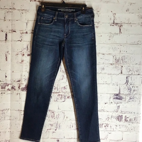 sac319 🦅American Eagle Super Stretch Low Rise Skinny Size 4 w/ 28.5" Inseam - Picture 6 of 10